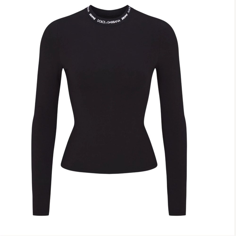 *new in box* DOLCE&GABBANA X SKIMS COTTON JERSEY LONG SLEEVE T-SHIRT | ONYX